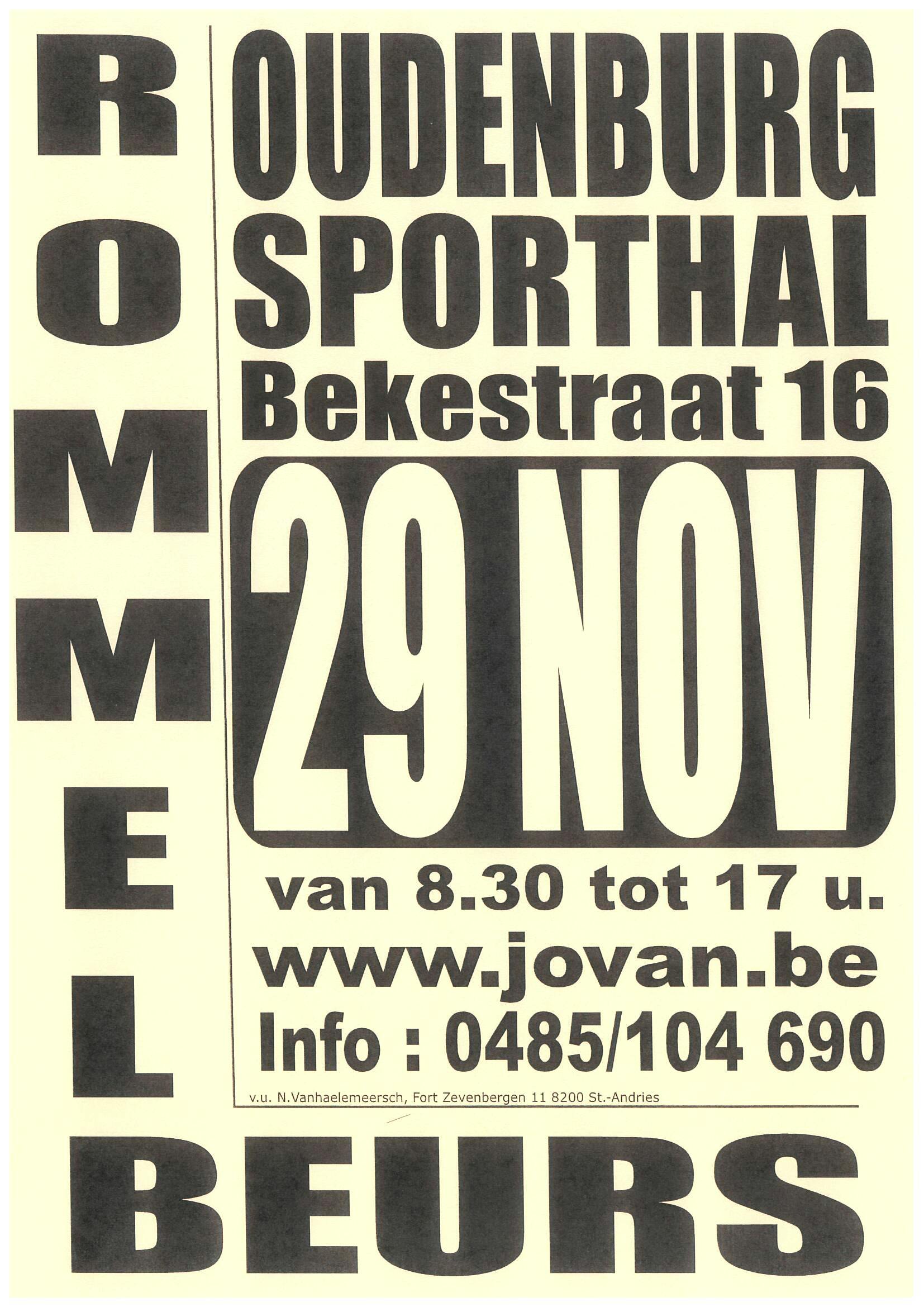 Rommelbeurs Sporthal Oudenburg - Org. JOVAN